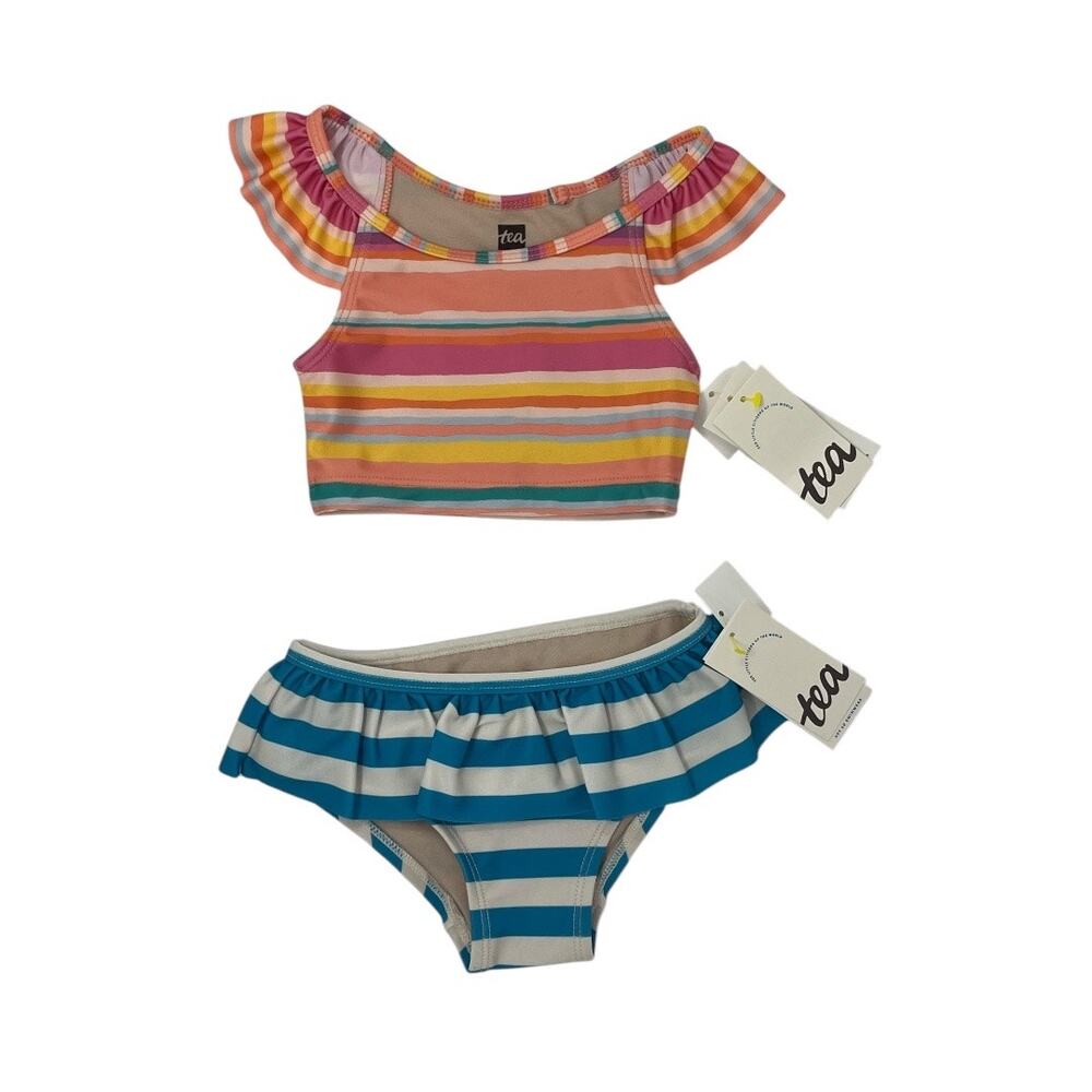 Tea Collection NWT Takini and Ruffle Bikini Bottom. Size 2